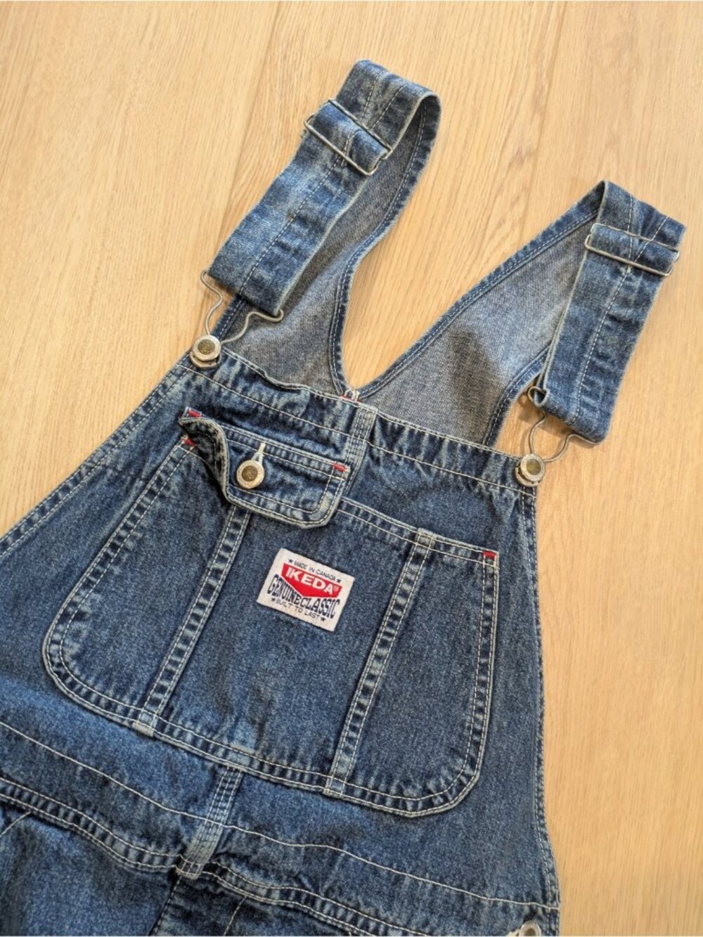 Ikeda Vintage Carpenter Bib Overalls Red And Blue 90s Size M Y2K Retro Boho